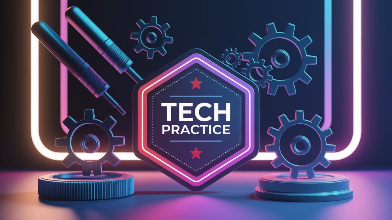 A bold image showcasing AI practice boosting tech learners in 2025.