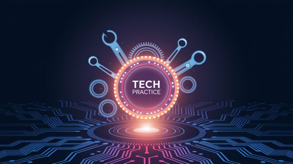 A bold image showcasing AI practice boosting tech learners in 2025.